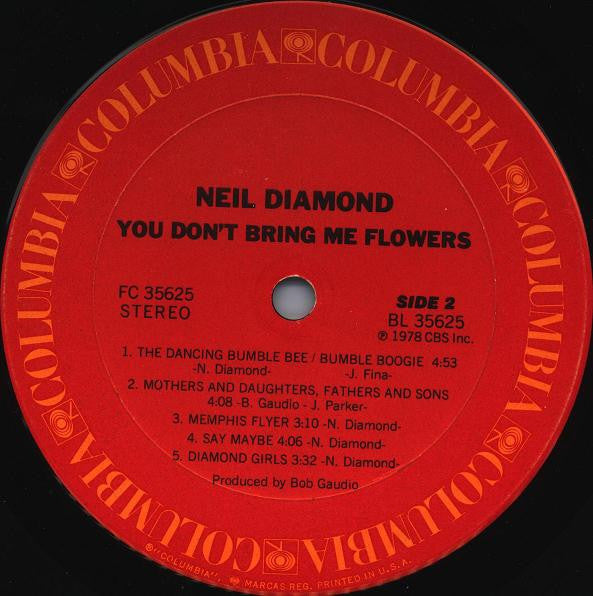 Neil Diamond : You Don't Bring Me Flowers (LP,Album)