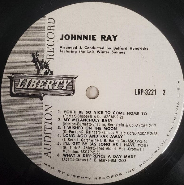 Johnnie Ray : Johnnie Ray (LP,Album,Promo,Mono)