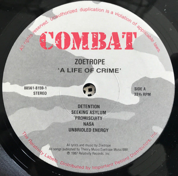 Zoetrope : A Life Of Crime (LP,Album)