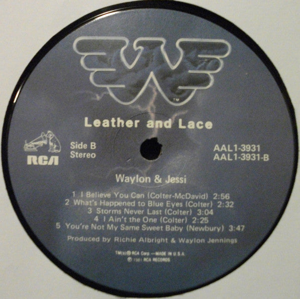 Waylon Jennings And Jessi Colter : Leather And Lace (LP,Album)