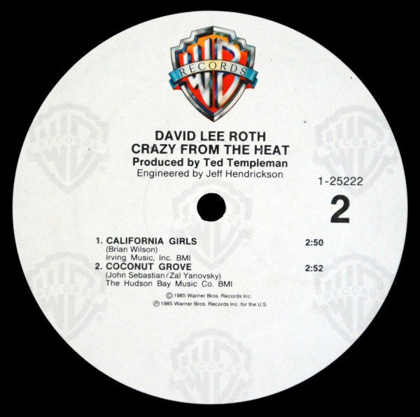 David Lee Roth : Crazy From The Heat (12",33 ⅓ RPM,EP)