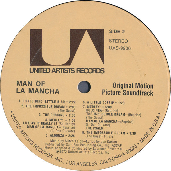 Mitch Leigh, Joe Darion / Peter O'Toole (2), Sophia Loren And James Coco : Man Of La Mancha (Original Motion Picture Soundtrack) (LP,Album)