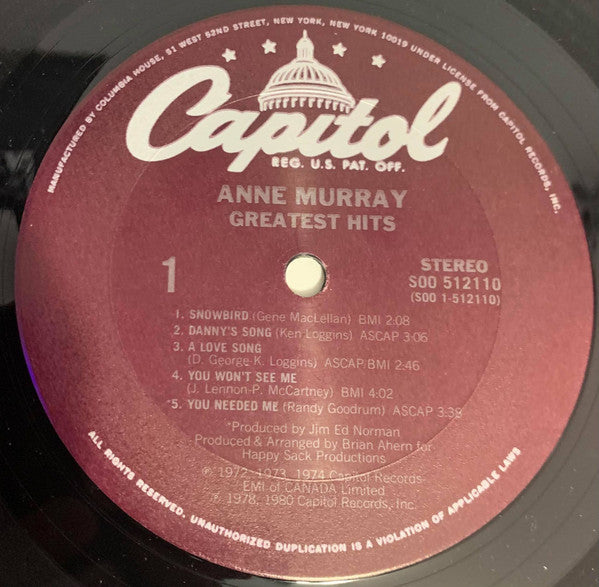 Anne Murray : Anne Murray's Greatest Hits (LP,Compilation,Stereo)