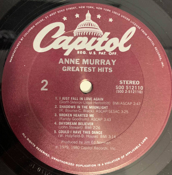 Anne Murray : Anne Murray's Greatest Hits (LP,Compilation,Stereo)