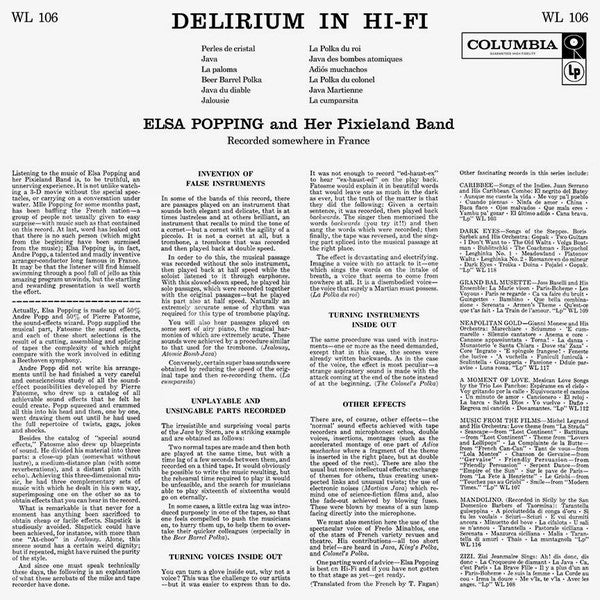 Elsa Popping : Delirium In Hi-Fi (LP,Album,Mono)