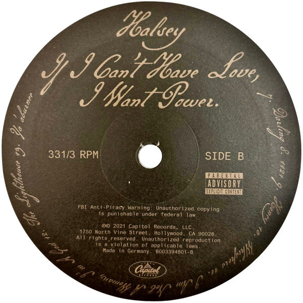 Halsey : If I Can't Have Love, I Want Power (LP,Album,Limited Edition,Stereo)