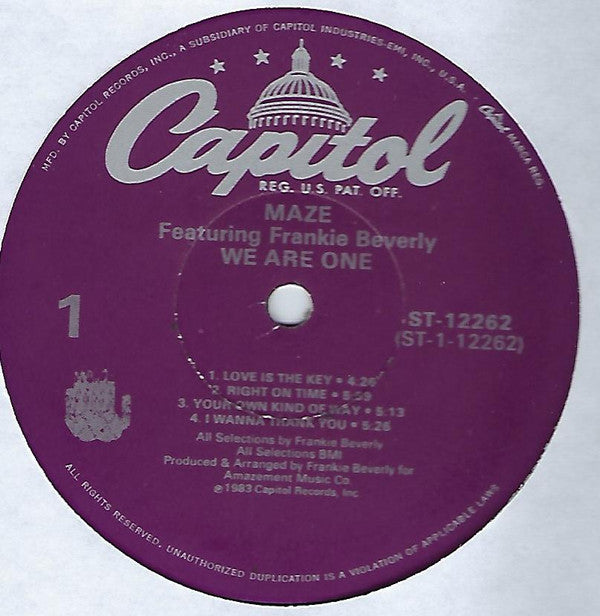 Maze Featuring Frankie Beverly : We Are One (LP,Album)