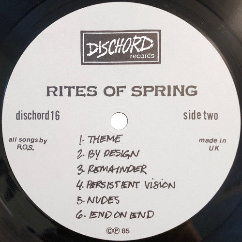 Rites Of Spring : Rites Of Spring (LP,Album,Stereo)