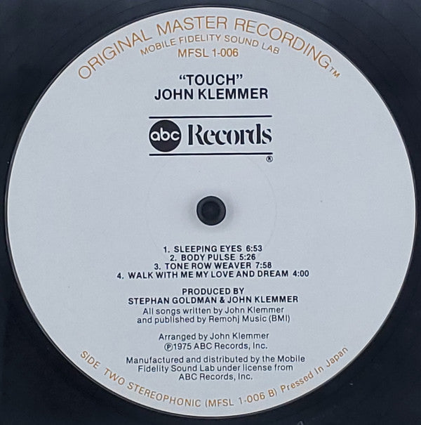 John Klemmer : Touch (LP,Album,Limited Edition,Reissue,Remastered)