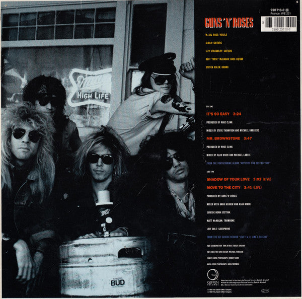 Guns N' Roses : It's So Easy (12",45 RPM,Maxi-Single)
