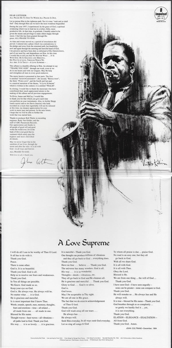 John Coltrane : A Love Supreme (LP,Album,Reissue,Stereo)