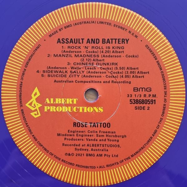 Rose Tattoo : Assault & Battery (LP,Album,Reissue)