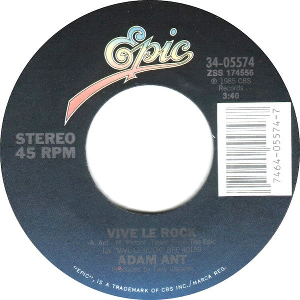 Adam Ant : Vive Le Rock (7",Single,45 RPM)