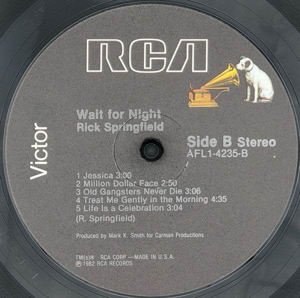 Rick Springfield : Wait For Night (LP,Album,Reissue,Stereo)