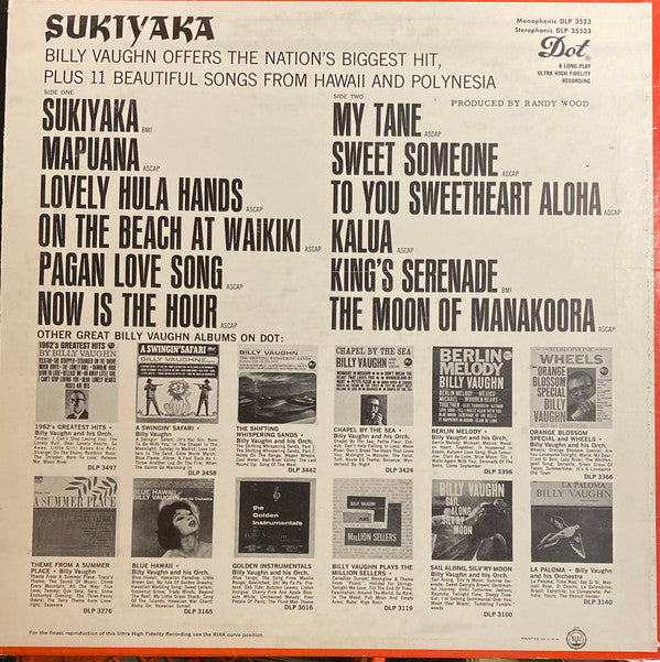 Billy Vaughn : Sukiyaka (LP,Mono)