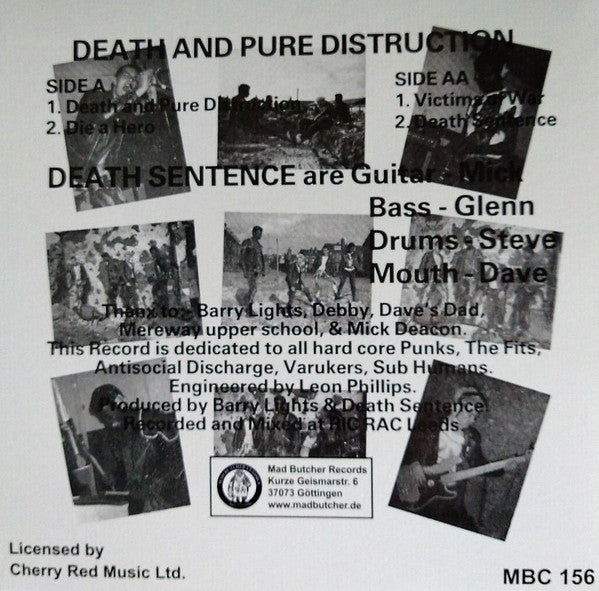 Death Sentence (2) : Death And Pure Distruction (7",45 RPM,EP,Reissue)