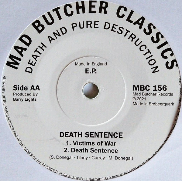 Death Sentence (2) : Death And Pure Distruction (7",45 RPM,EP,Reissue)