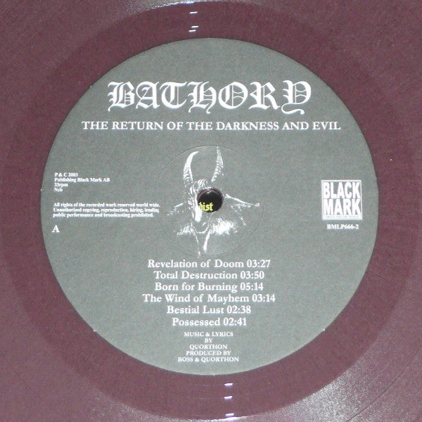 Bathory : The Return...... (LP,Album,Reissue)
