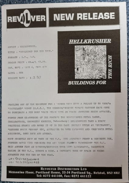 Hellkrusher : Buildings For The Rich (LP,Limited Edition)