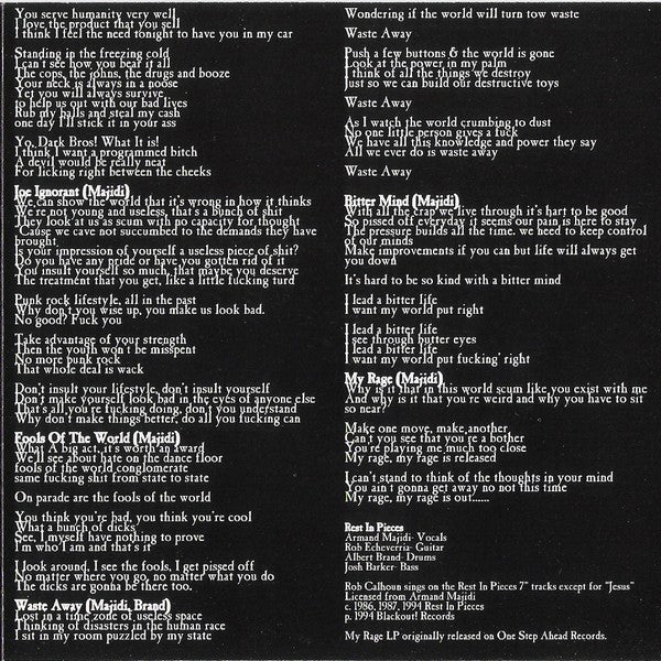 Rest In Pieces : My Rage (Album,Reissue)