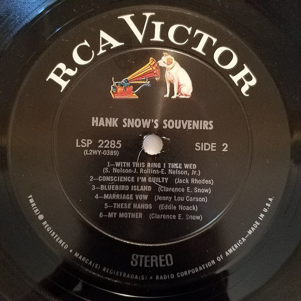 Hank Snow : Hank Snow's Souvenirs (LP,Album,Stereo)