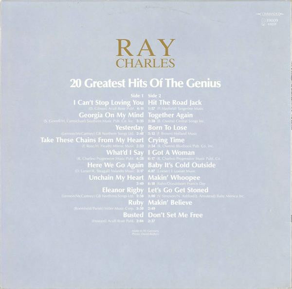 Ray Charles : 20 Hits Of The Genius - Greatest Hits (LP,Compilation)