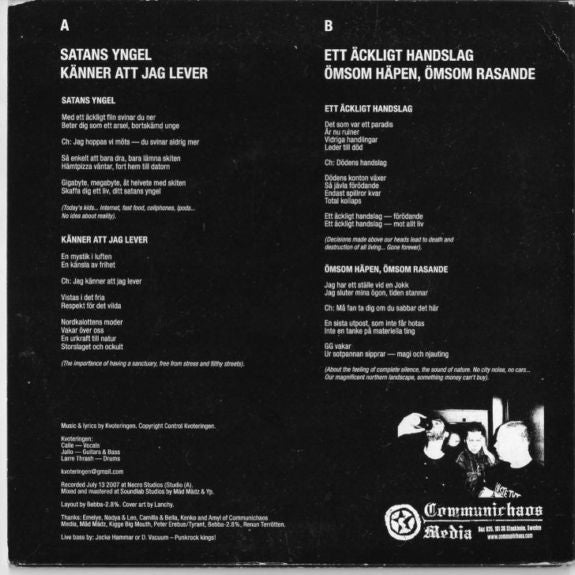 Kvoteringen : Dödens Handslag (7",EP,45 RPM)