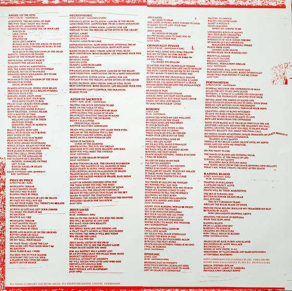 Slayer : Reign In Blood (LP,Album,Reissue,Remastered)