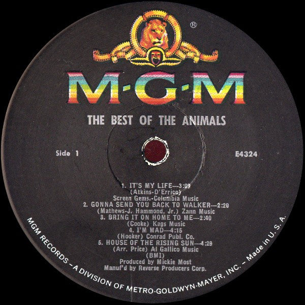 Animals, The : The Best Of The Animals (LP,Compilation,Mono)