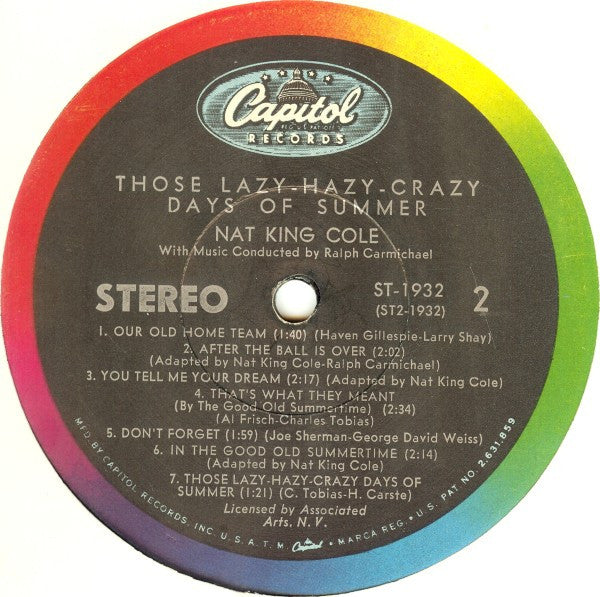Nat King Cole : Those Lazy-Hazy-Crazy Days Of Summer (LP,Album,Stereo)