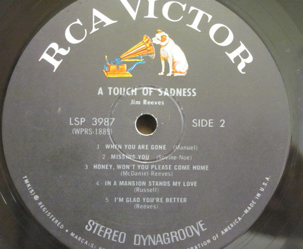 Jim Reeves : A Touch Of Sadness (LP,Album,Repress,Stereo)