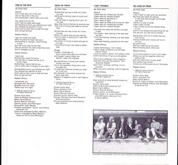 Holly Near : Fire In The Rain (LP,Album)