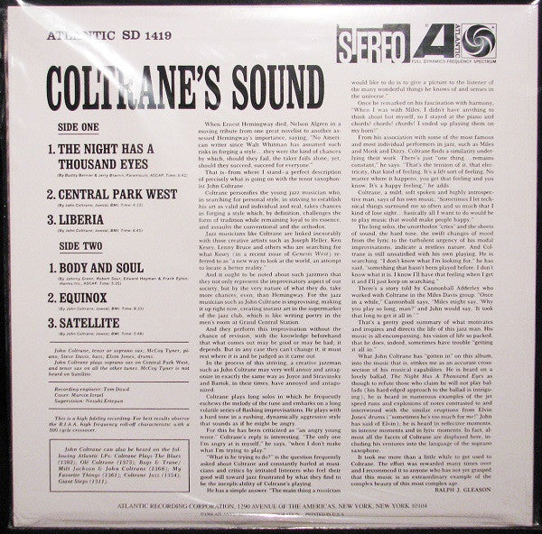 John Coltrane : Coltrane's Sound (LP,Album,Reissue,Stereo)