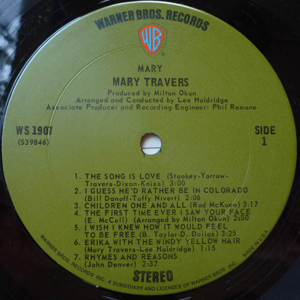 Mary Travers : Mary (LP,Album,Stereo)
