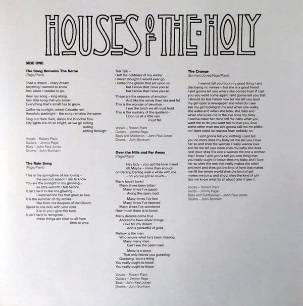 Led Zeppelin : Houses Of The Holy (LP,Album,Reissue,Remastered,Stereo)
