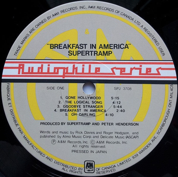 Supertramp : Breakfast In America (LP,Album,Reissue,Remastered)