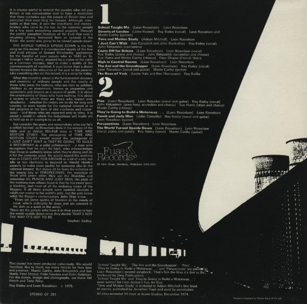Leon Rosselson, Roy Bailey : That's Not The Way It's Got To Be (LP,Album,Reissue)