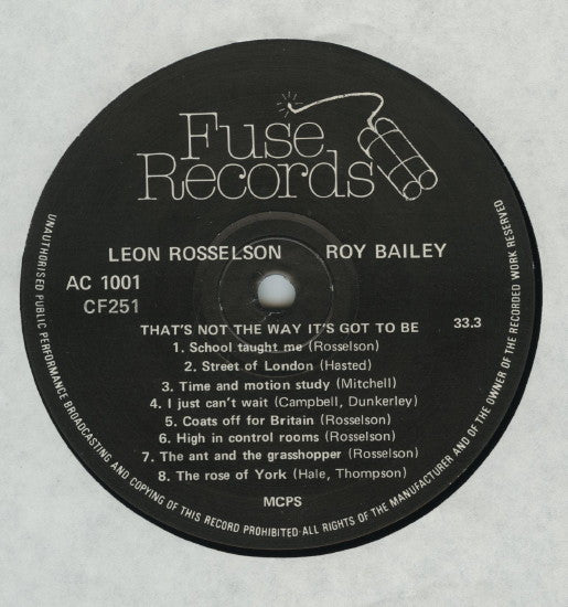 Leon Rosselson, Roy Bailey : That's Not The Way It's Got To Be (LP,Album,Reissue)