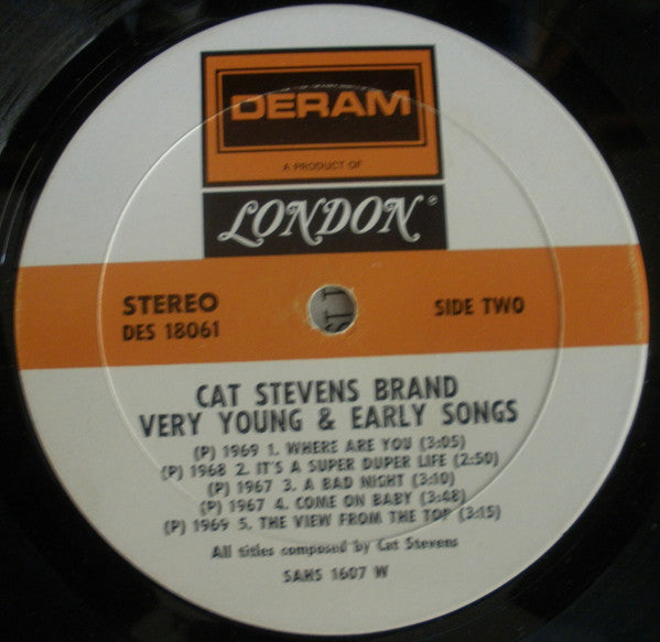 Cat Stevens : Very Young And Early Songs (LP,Compilation)