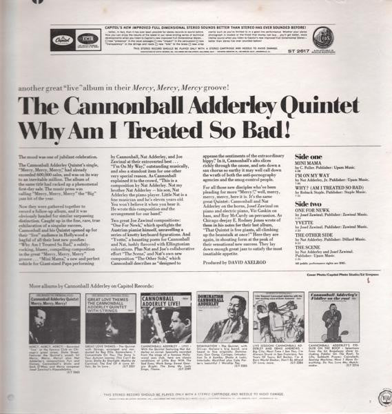 Cannonball Adderley Quintet, The : Why Am I Treated So Bad! (LP,Album,Stereo)