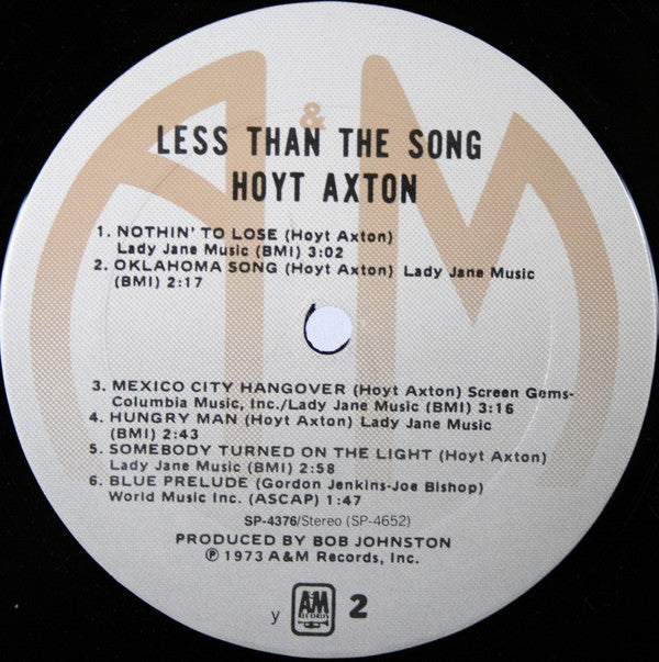 Hoyt Axton : Less Than The Song (LP,Album)
