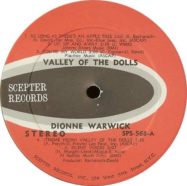 Dionne Warwick : Valley Of The Dolls (LP,Album,Stereo)