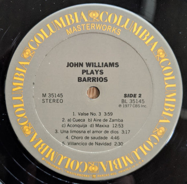 John Williams (7) - Agustín Barrios Mangoré : John Williams Plays Music Of Agustín Barrios Mangoré (LP,Album)