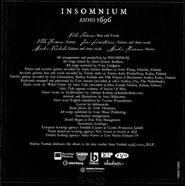 Insomnium : Anno 1696 (Album)