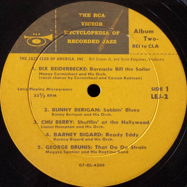 Various : The RCA Victor Encyclopedia Of Recorded Jazz: Album 2 - Bei To Cla (LP,10",Compilation)