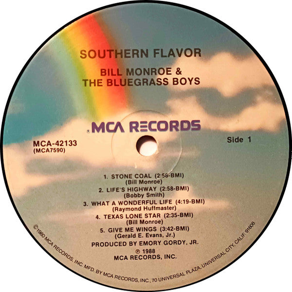Bill Monroe & His Blue Grass Boys : Southern Flavor (LP,Album)