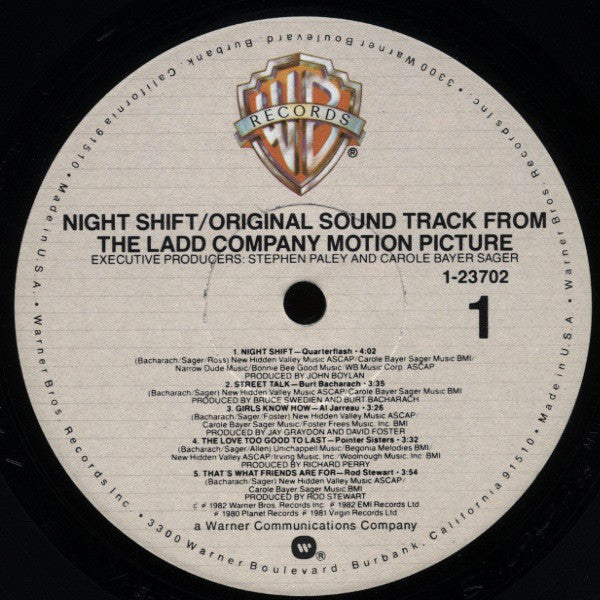 Various : Night Shift - Original Sound Track From The Ladd Company Motion Picture (LP,Compilation)