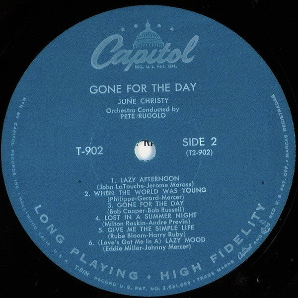 June Christy : Gone For The Day (LP,Album,Mono)