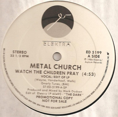 Metal Church : Watch The Children Pray (12",Single,Promo)