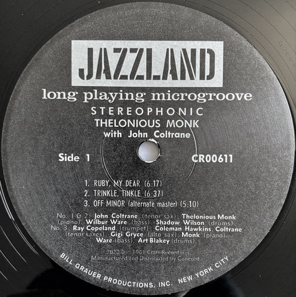 Thelonious Monk With John Coltrane : Thelonious Monk With John Coltrane (LP,Album,Reissue,Stereo)